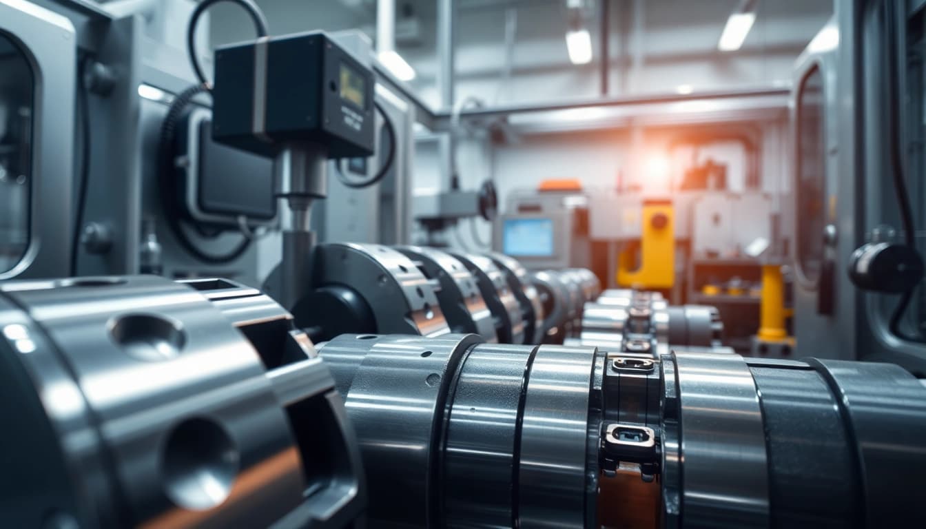 Drehteile durch präzise CNC-Bearbeitung in einem modernen Fertigungsumfeld.