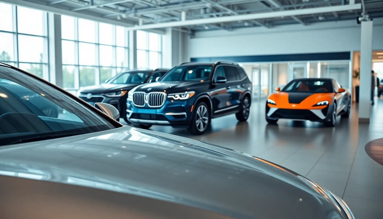 Attraktive Fahrzeugauswahl für Auto kaufen in modernem Autohaus.