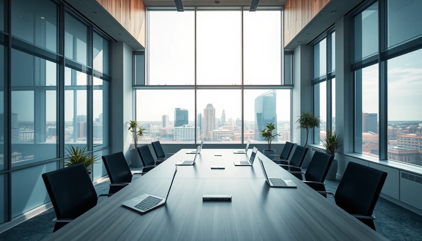 Professioneller Headhunter Hannover im modernen Büro mit Blick auf die Stadt.