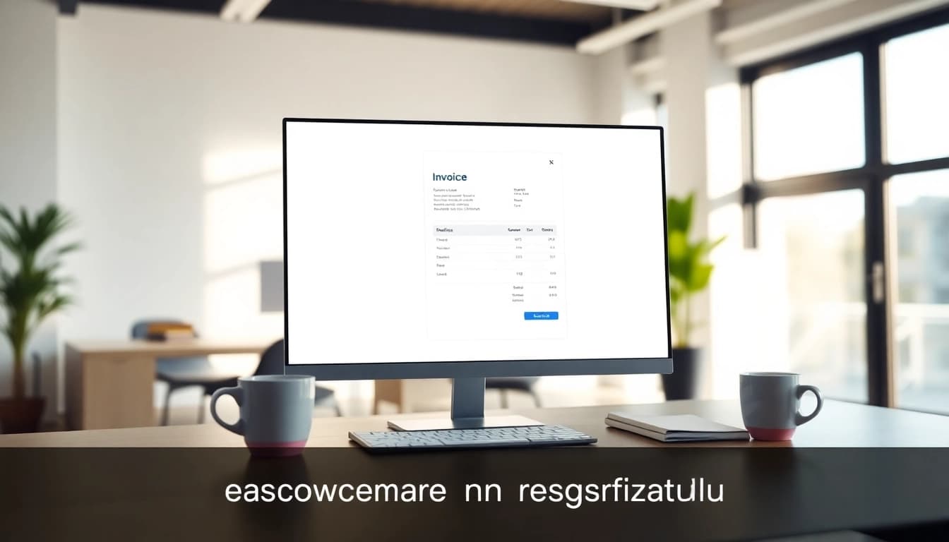 Rechnung kostenlos erstellen ohne Anmeldung in einem modernen Büro mit einem Computer und Notizen.