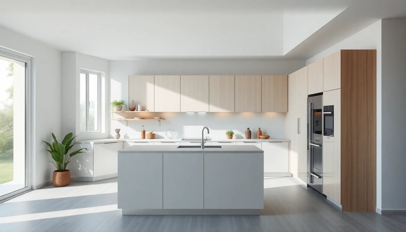 Küchenstudio in Frankfurt am Main mit modernen Designelementen und Lichtakzenten.
