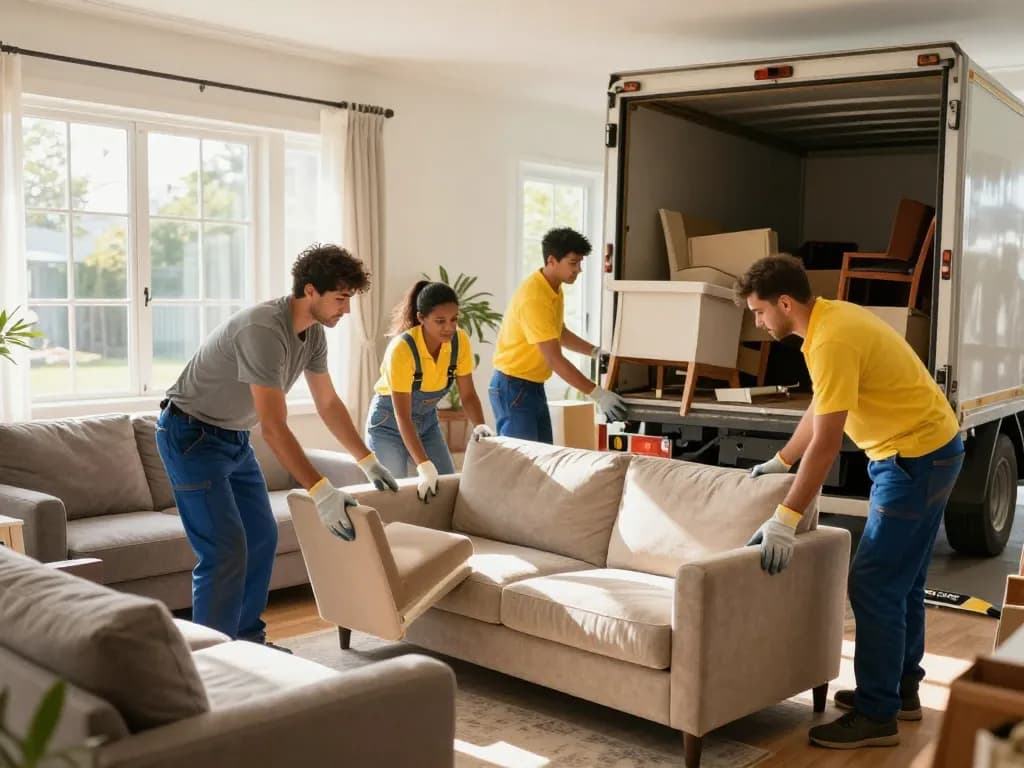 Expert furniture removal team efficiently clearing old furniture for a clean living space.