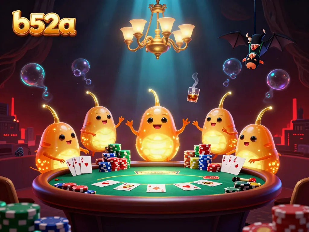 Experience the excitement of b52a's illuminated cave casino with glowworms lighting the game.