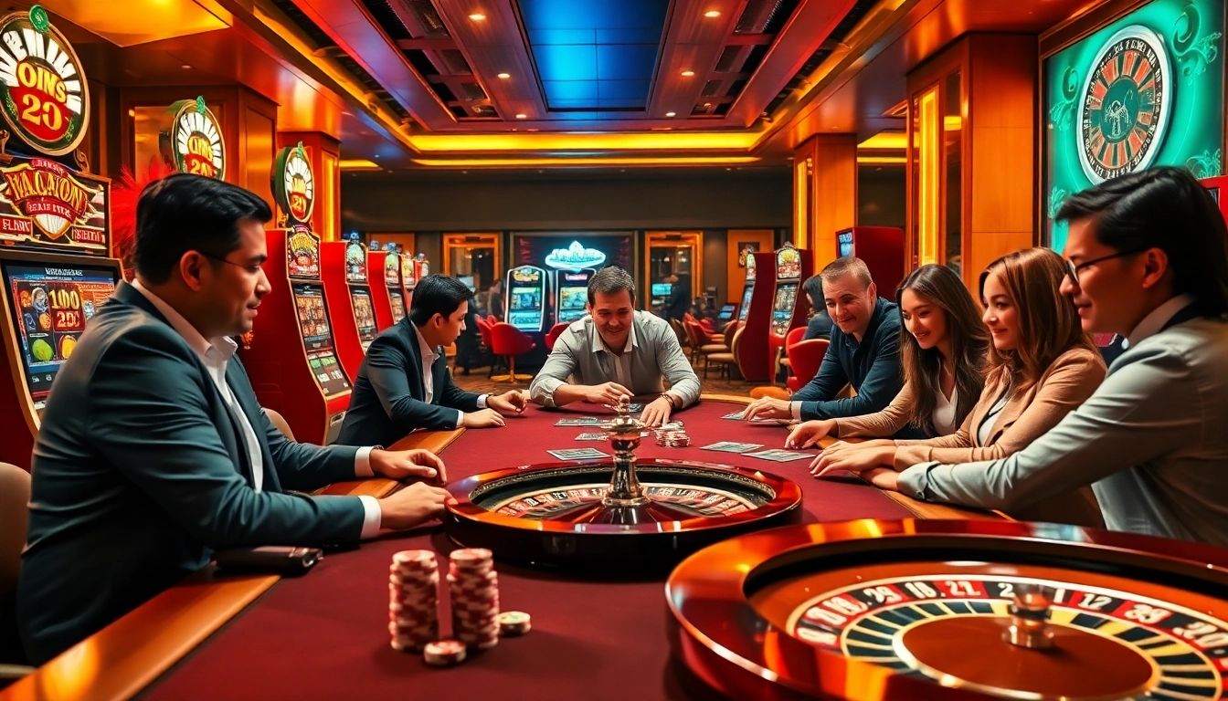Exciting F168 casino table scene with players engaged in vibrant gambling action