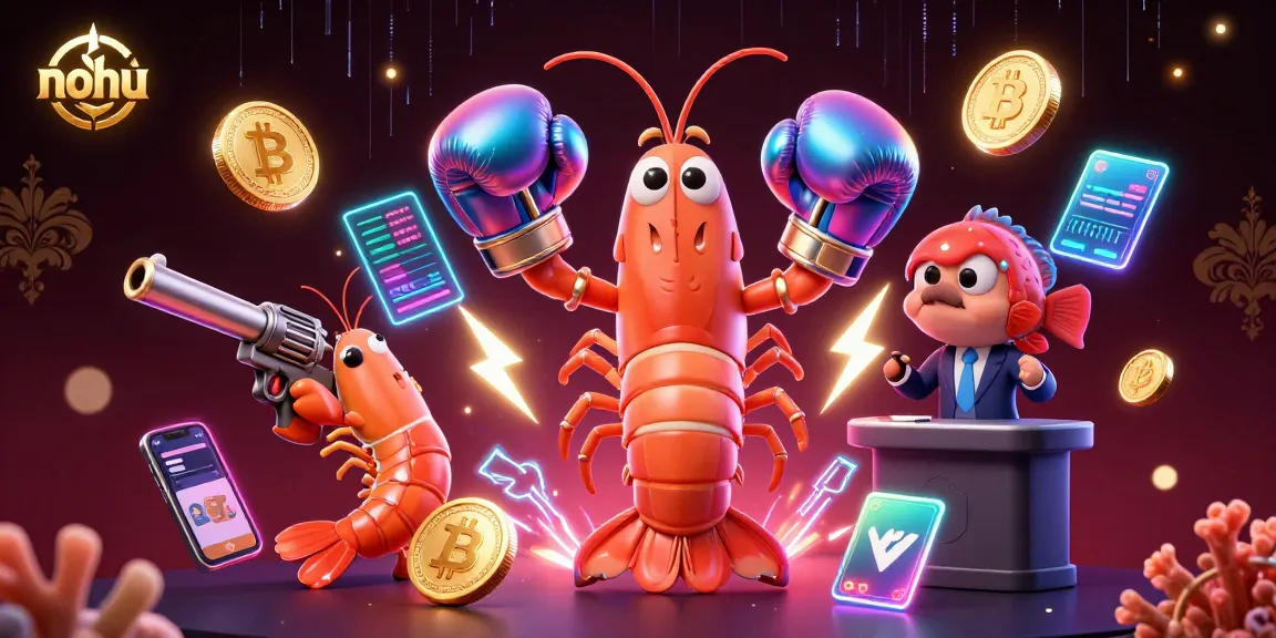 Elevate your nohu gaming experience with a vibrant 3D crypto casino scene full of excitement.
