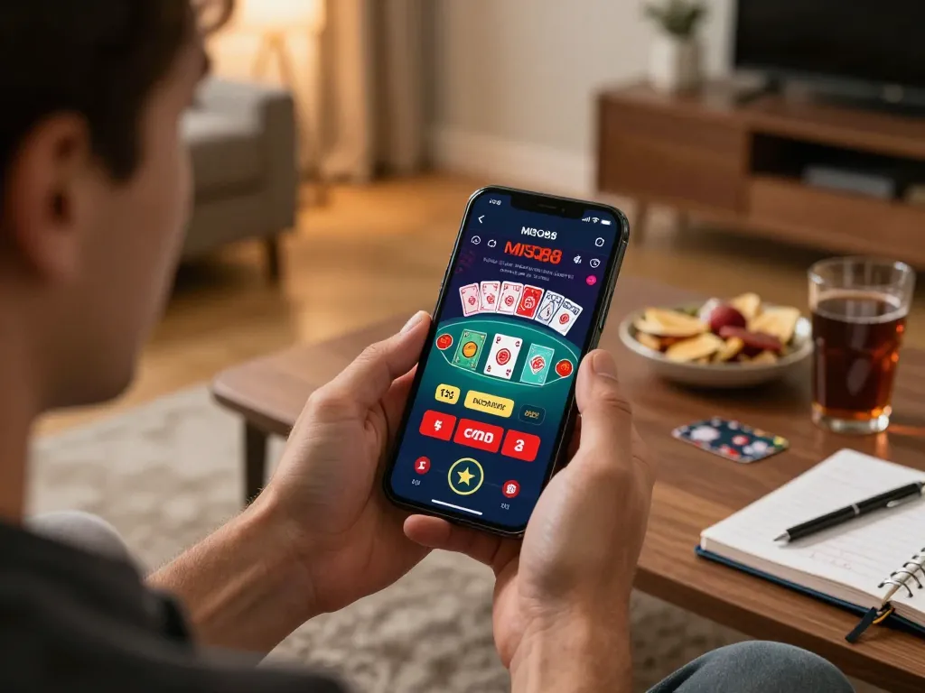 Player engages in a live dealer blackjack game on MISO88 app, showcasing strategic gameplay.