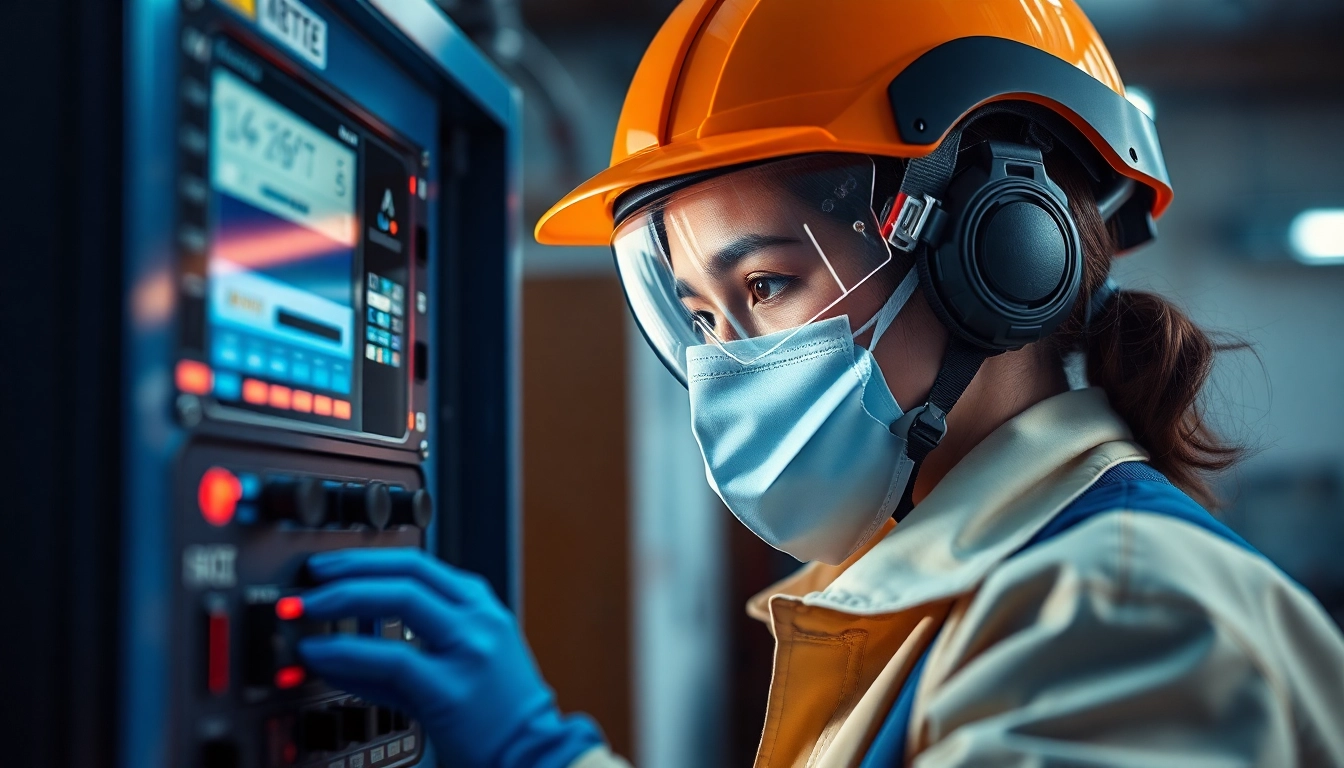 Techniker führt eine DGUV V3 Prüfung an elektrischen Geräten durch.