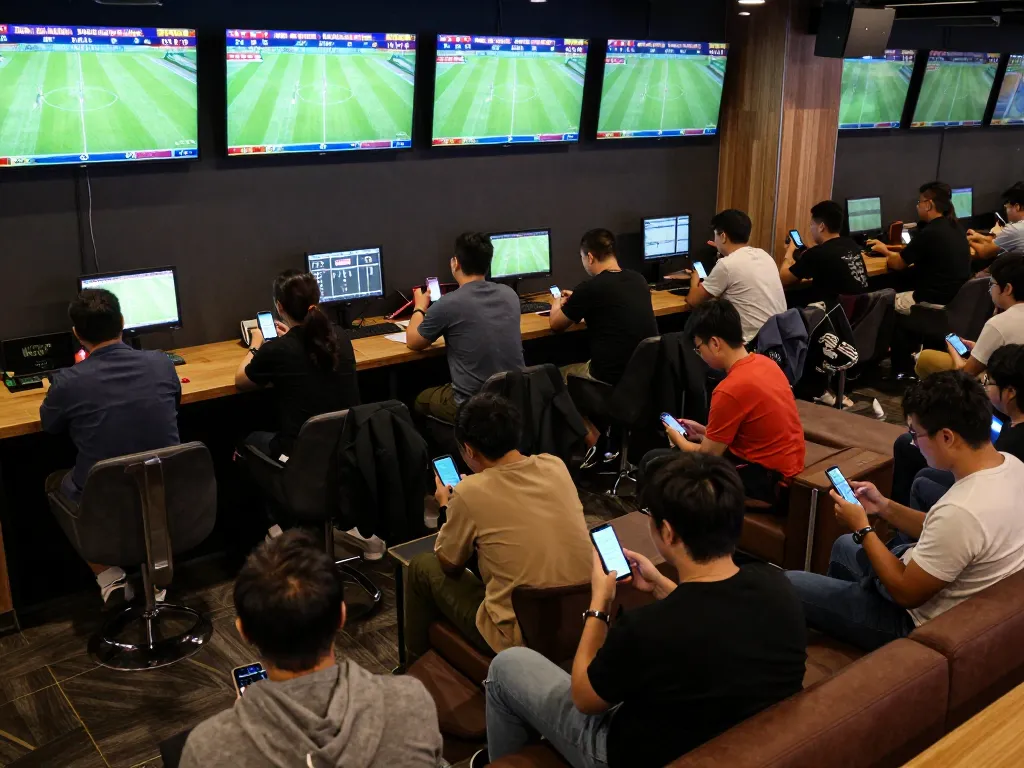 Engaging in sports betting with real-time updates on kết quả bóng đá while enjoying a lively atmosphere.