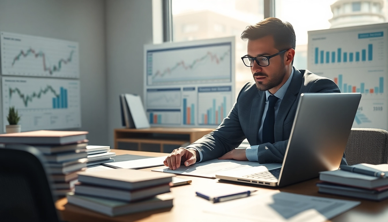 ETFs und passive Fonds analysieren die Finanzmärkte in einem modernen Büro.