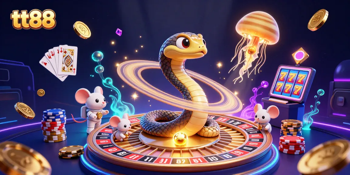 Engage in exciting bets at tt88 with a dynamic cosmic roulette scene featuring cartoon characters.
