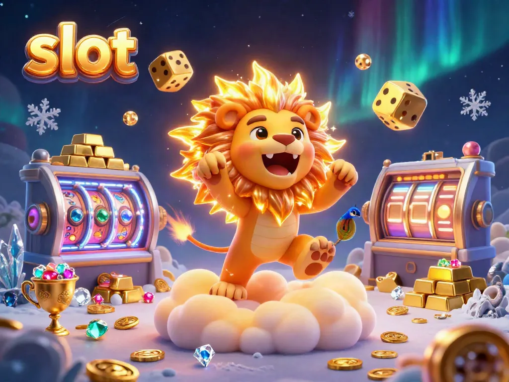 Engage in thrilling slot gameplay with vibrant 3D characters and dazzling gold elements.