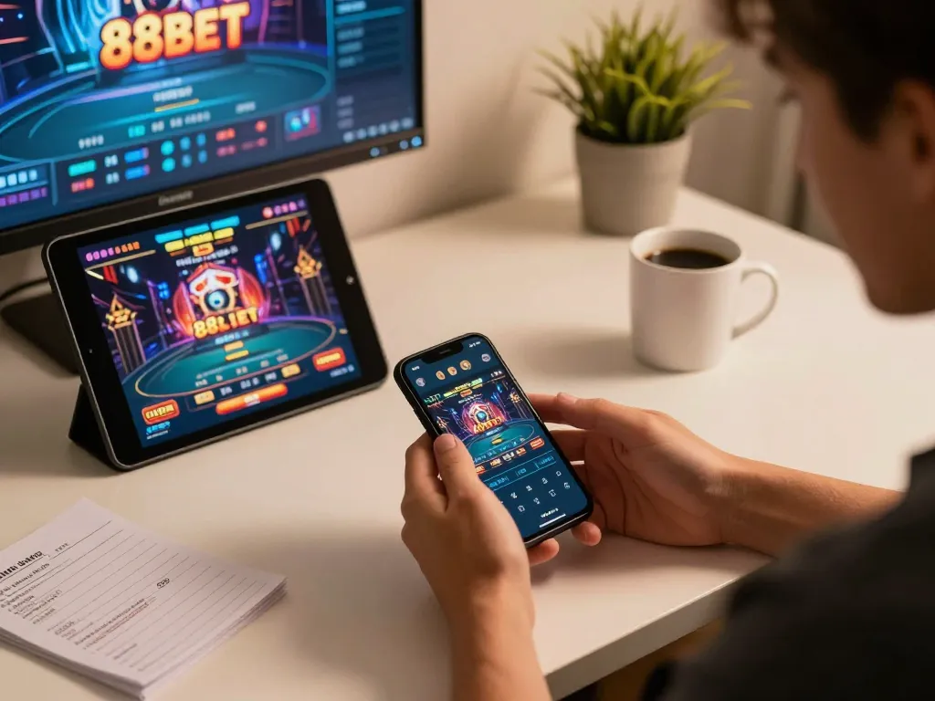 Engaging gameplay on the 88bet casino app, showcasing a user actively participating in online gambling.
