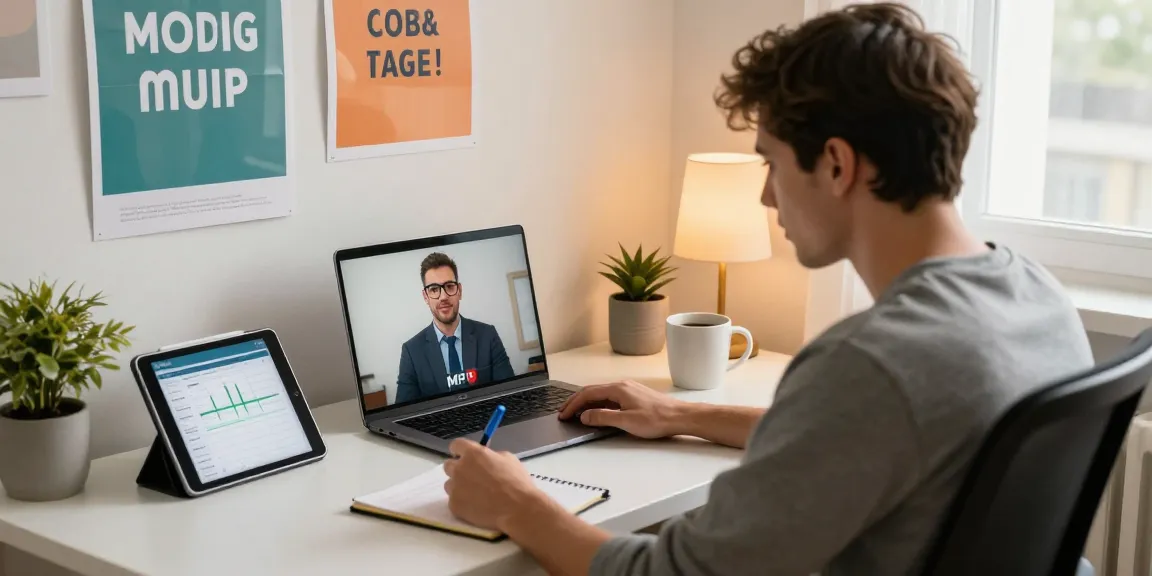 MPU Vorbereitung online in einem gemütlichen Home Office mit einem professionellen Coach im Videoanruf.