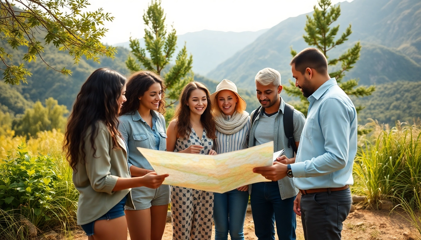 Reiseinformationen und Tipps zur Planung von Reisen in einer Gruppe im Freien.