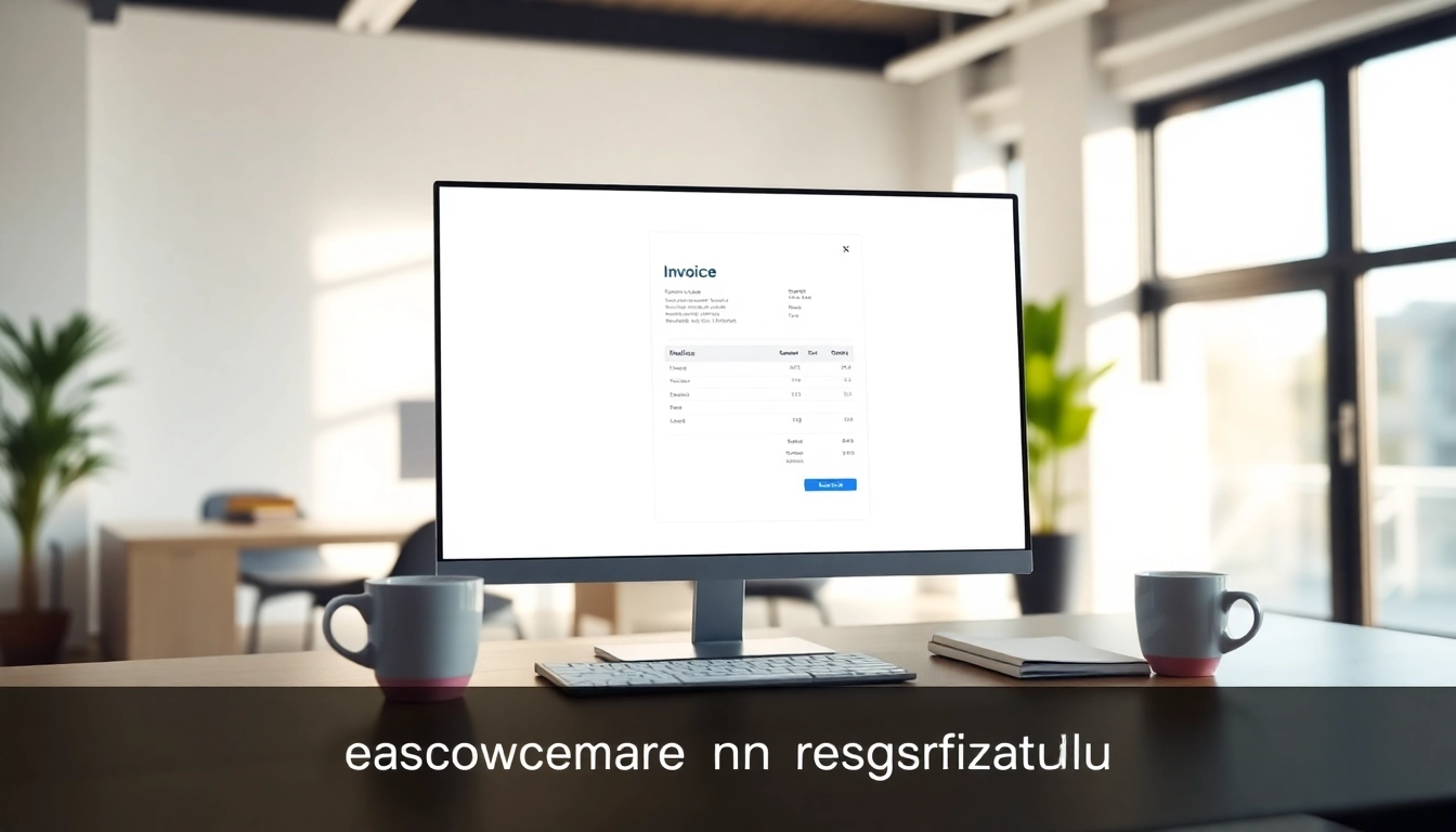 Rechnung kostenlos erstellen ohne Anmeldung in einem modernen Büro mit einem Computer und Notizen.