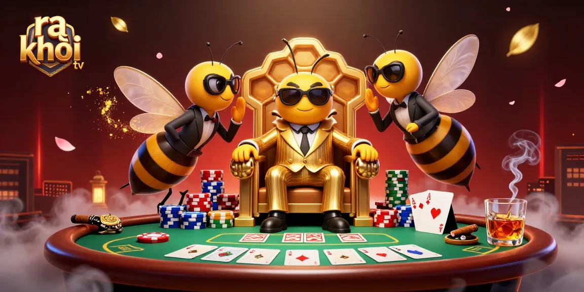 Experience ra khơi tv excitement with a dynamic poker scene featuring animated characters and vibrant casino elements.