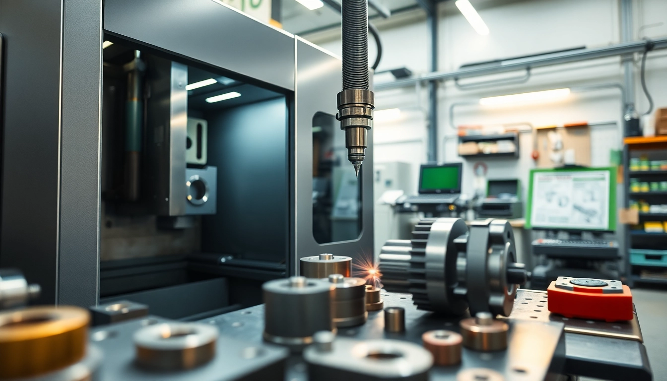 cnc teile fertigen lassen in a modern workshop with metal parts being precisely machined.