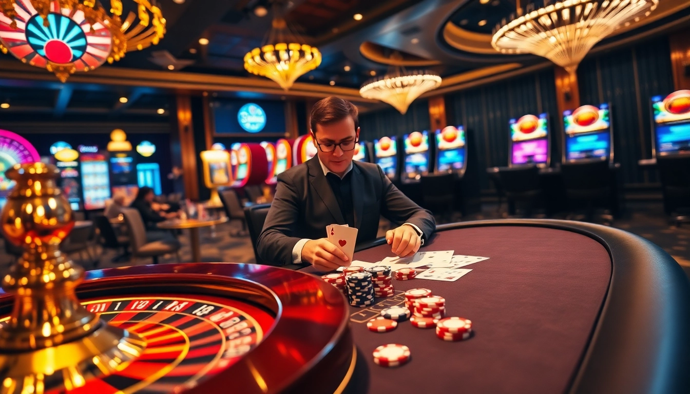 Experience thrilling gaming with the vibrant elements of https://sunwin.builders/ showcasing poker chips and roulette.