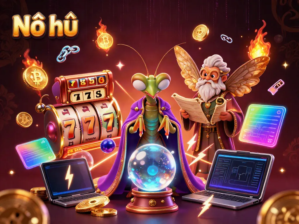 Nổ hũ slot game adventure featuring dynamic characters and vibrant casino elements