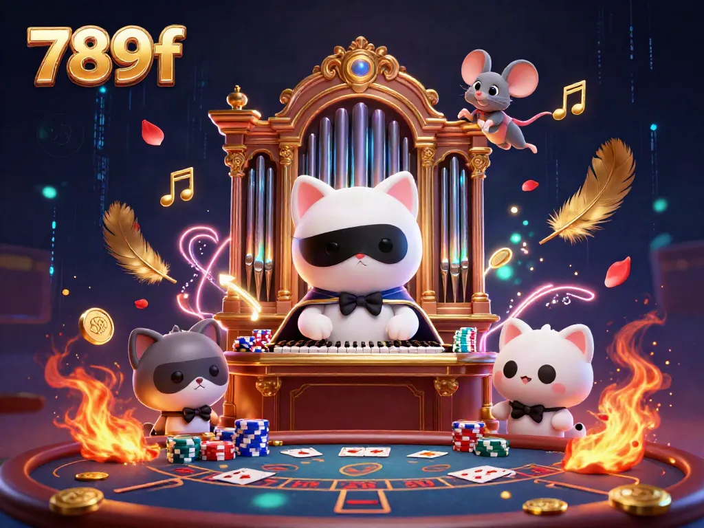 Play poker at 789f with vibrant, cartoon-style characters in a stunning casino setting.