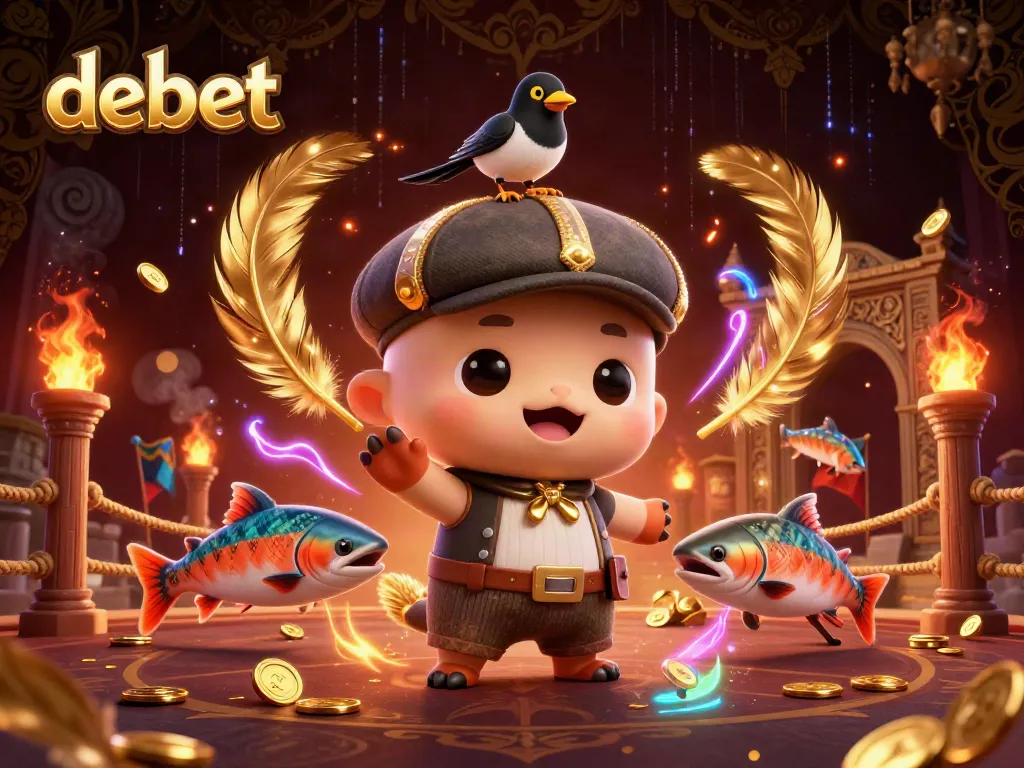 Experience thrilling bets with debet, showcasing captivating characters and vibrant casino elements.