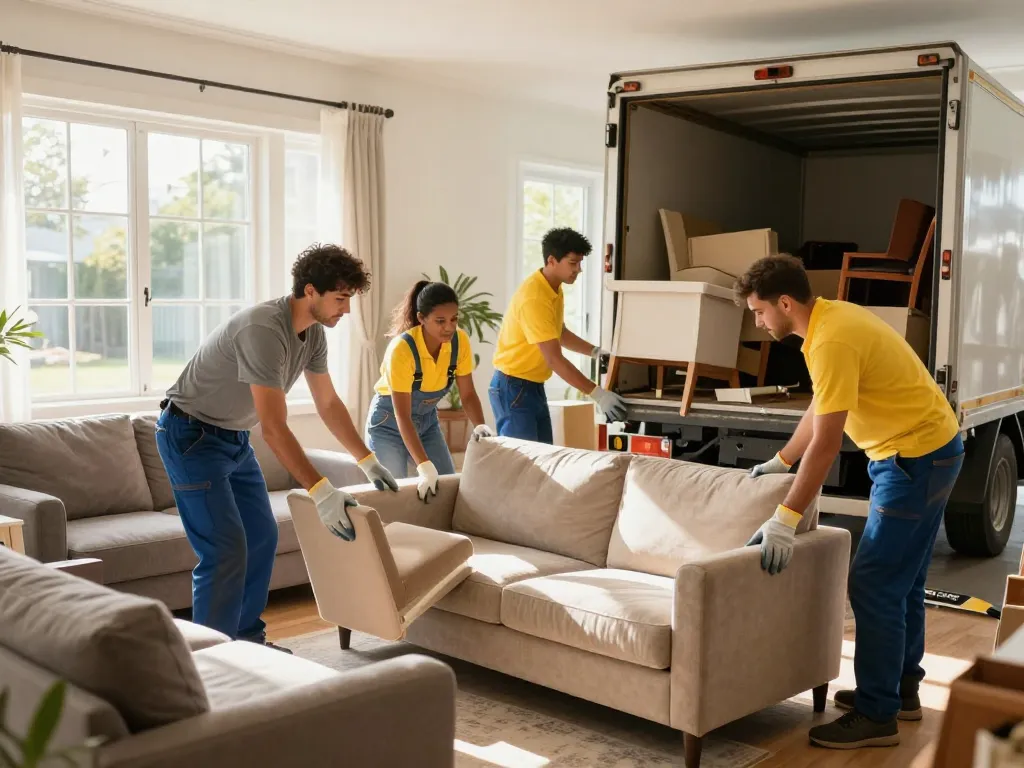 Expert furniture removal team efficiently clearing old furniture for a clean living space.