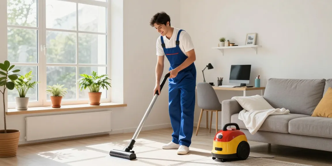 Residential cleaning showcasing wohnungsreinigung solothurn with professional cleaner in bright apartment.