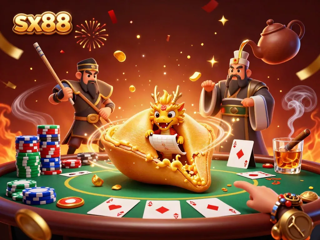 Engage in thrilling gambling with sx88 at a vibrant 3D scene filled with poker elements.