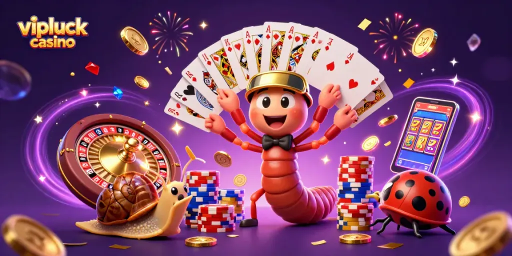 Experience thrilling games at vipluck casino with animated characters showcasing the excitement of winning.