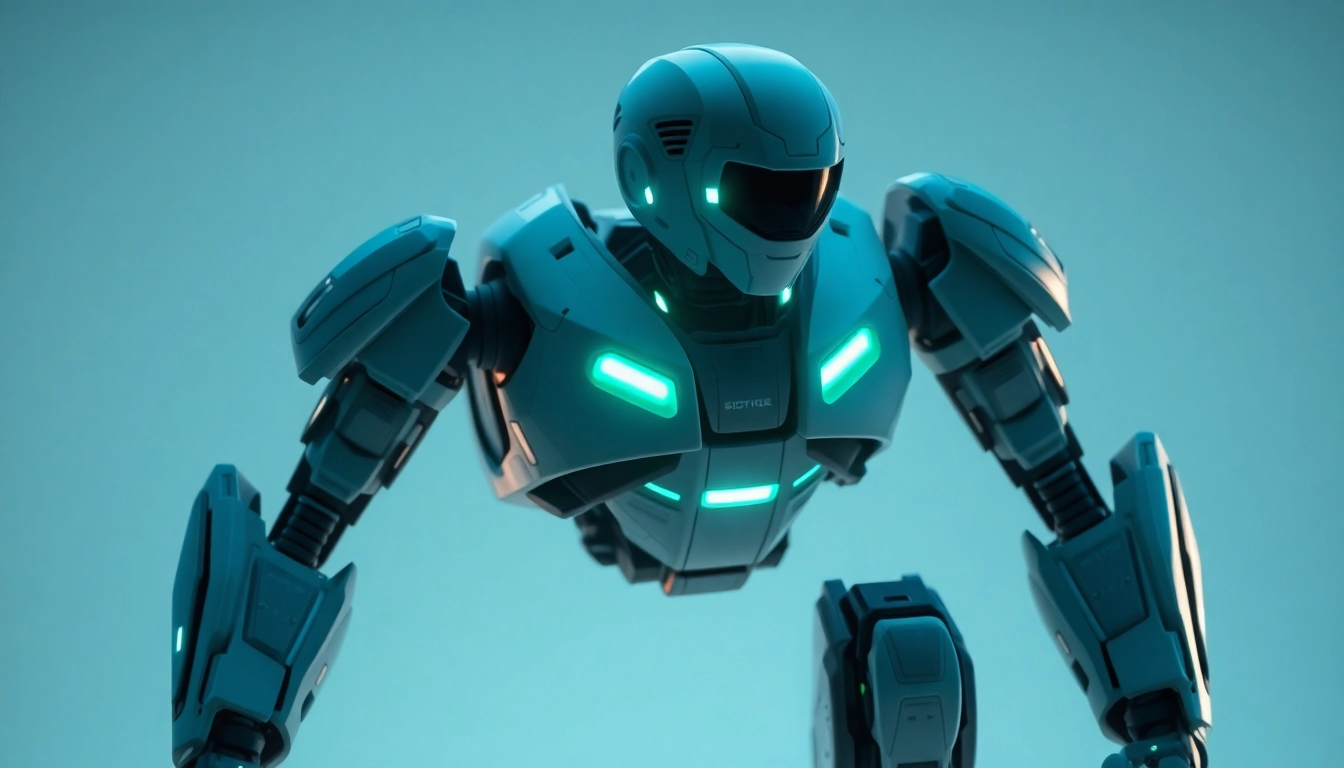 3D Animation eines Roboters in futuristischem Design, erstellt mit modernster Technik und lebendigen Lichtern.