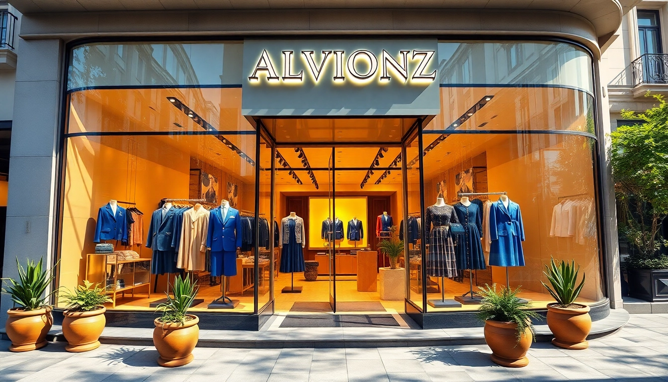 Discover luxury fashion at Alvionz with its stunning boutique and elegant clothing displays.