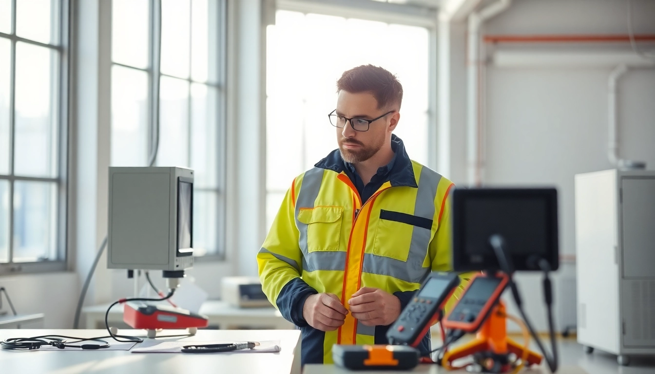 Conducting a DGUV V3 Prüfung to ensure workplace safety and compliance with electrical equipment standards.