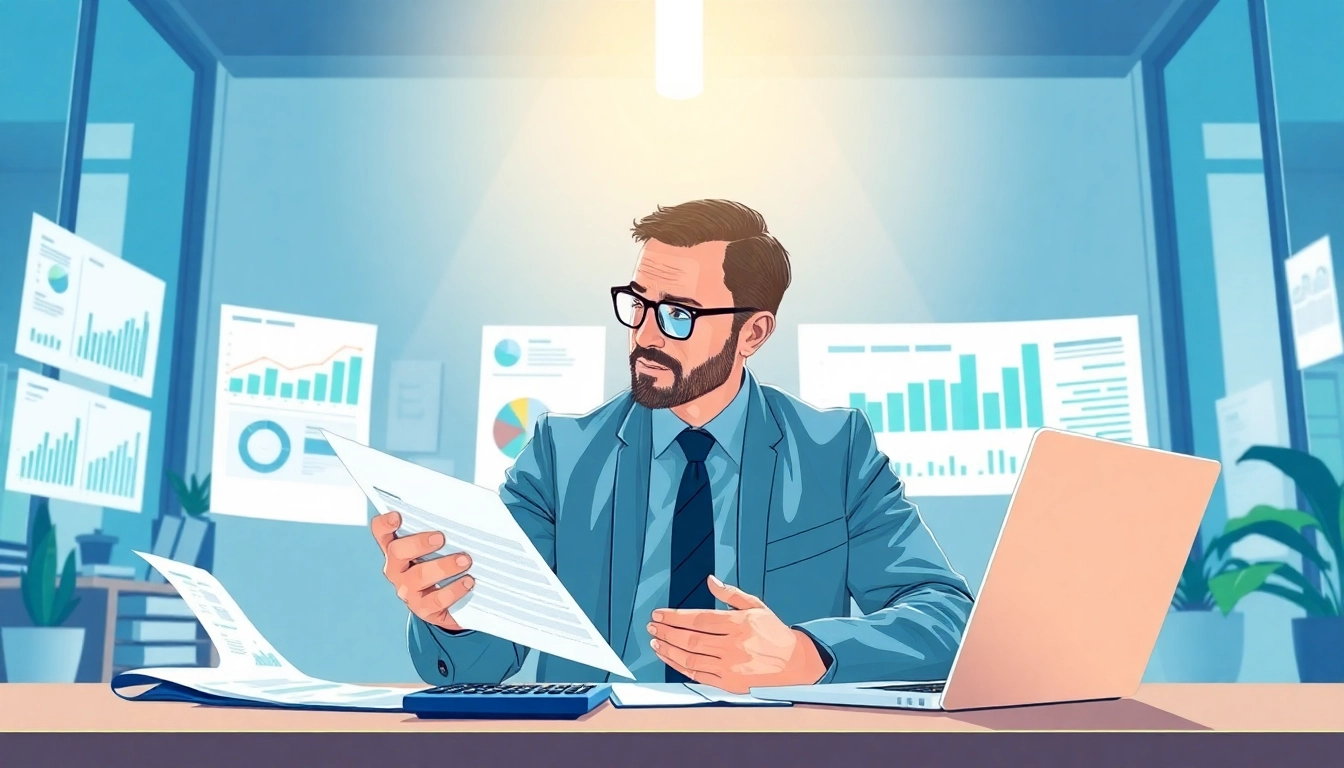 Kreditvergleichsrechner in Aktion: Finanzberater analysiert verschiedene Kreditoptionen.