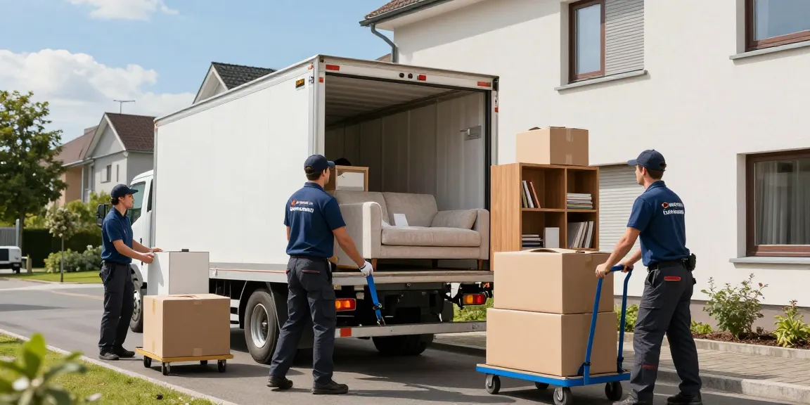 Umzugsunternehmen Ludwigshafen – Professionelles Team beim sicheren Laden von Möbeln auf einen Umzugswagen.