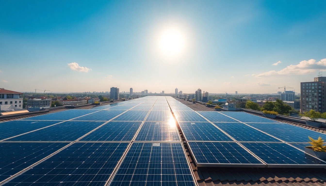 Entdecken Sie die Vorteile des Solar-Investments auf gepachteten Dachflächen mit einer modernen Photovoltaikanlage in urbaner Umgebung.