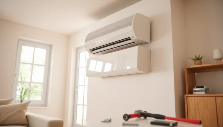 Installieren einer Klimaanlage in einem modernen Zuhause mit hervorgehobenen Design-Details.