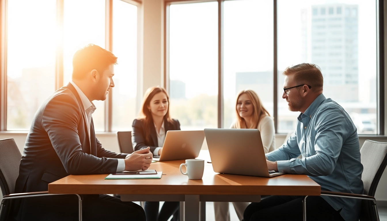 Professionelle Headhunter Frankfurt bei der Zusammenarbeit in einem modernen Büro.