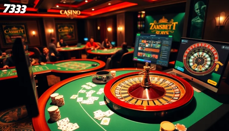 Players enjoying games at 733bet casino, showcasing excitement and luxury in online gambling.