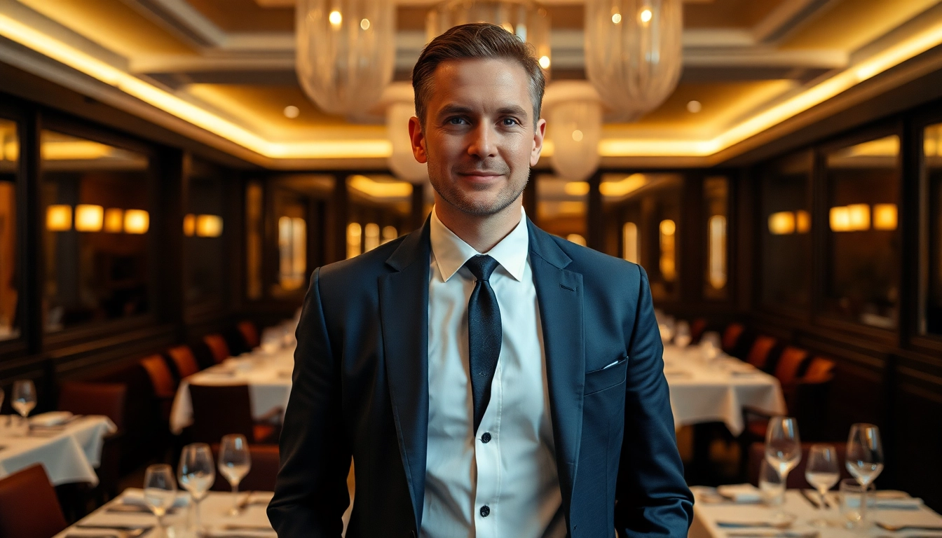 Headhunter Gastronomie verhandelt mit einem Restaurantbesitzer in einem exquisiten Lokal.