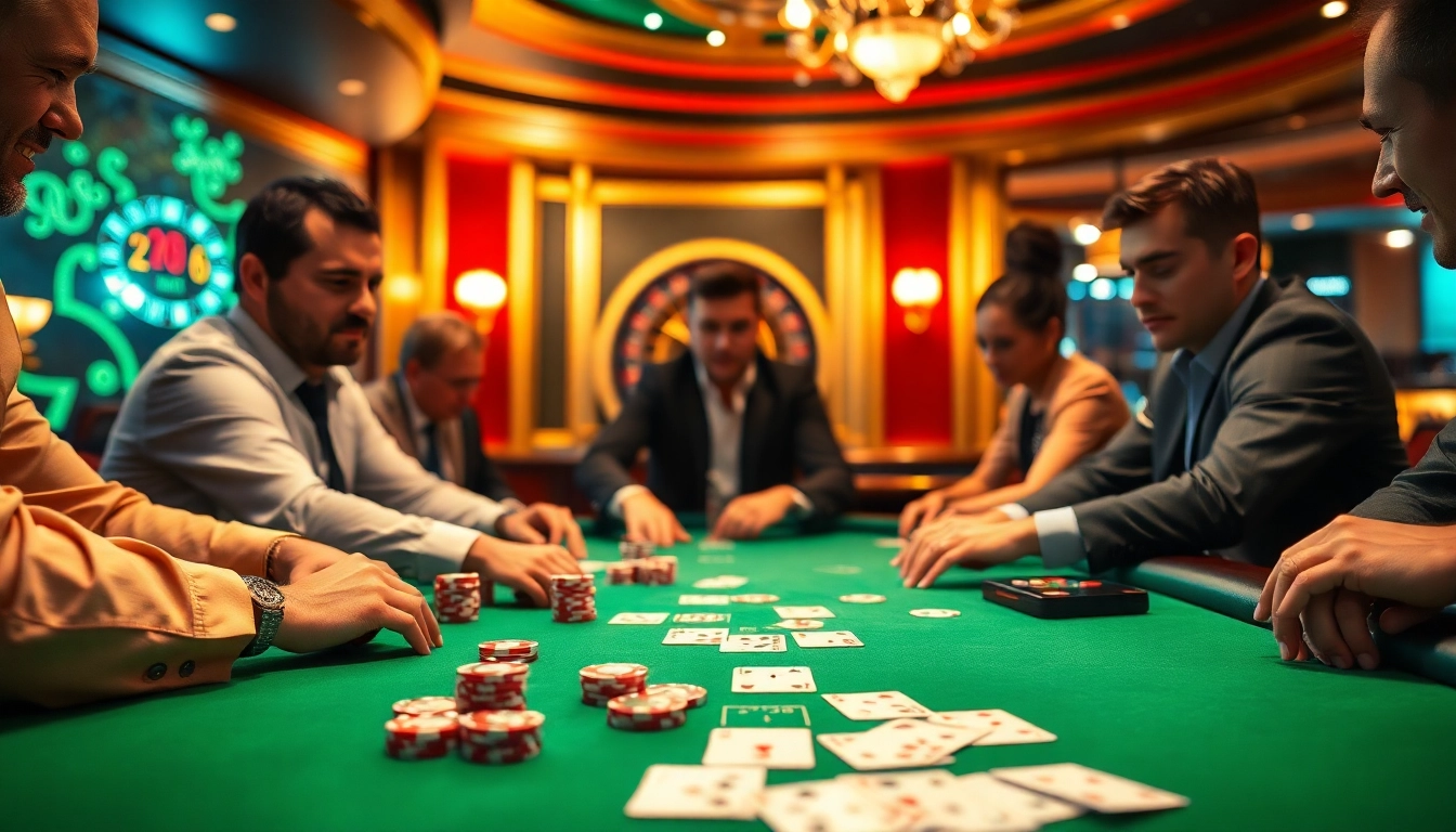 Engage in high-stakes poker at https://do666.at, surrounded by luxury casino elements and intense gameplay.