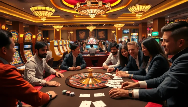 Engage in excitement at https://bj66.at with players at a luxurious casino poker game.