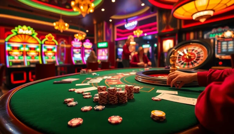 Experience the thrill of BJ66 casino with players engaging at blackjack tables.