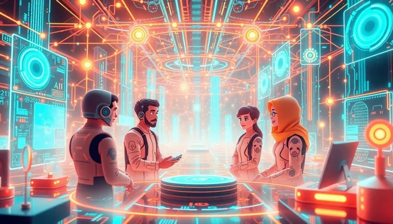 Engaging AI avatars in conversation, representing juicy ai innovation.