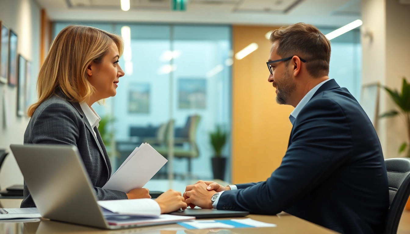 Headhunter Schweiz interviewt Kandidaten in einem modernen Büro, um Rekrutierungserfolge zu sichern.