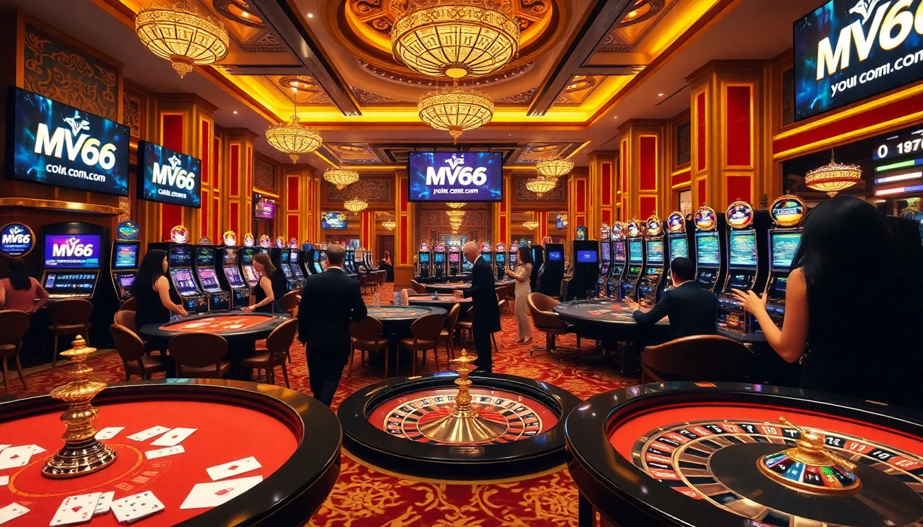 Experience thrilling gameplay at MV66.com with stylish casino tables and vibrant gaming action.
