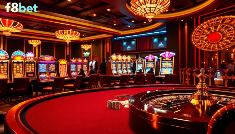 Experience the thrill of gambling at https://f8bet.dental/ with vibrant casino visuals, featuring poker, slots, and roulette.