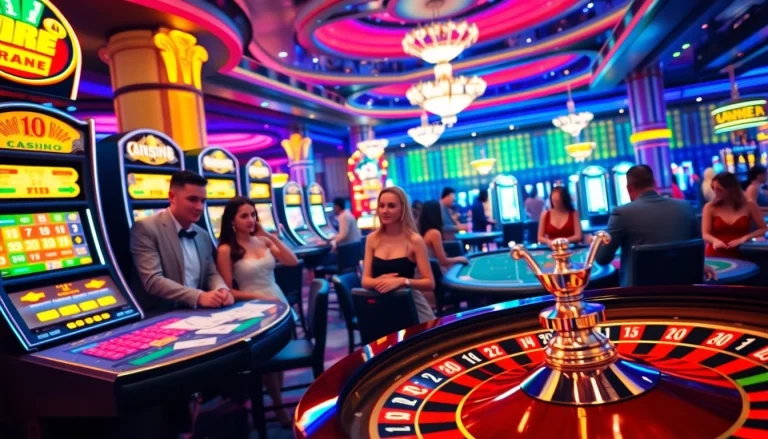 Experience the thrill of casino xx88 with vibrant gaming tables and spinning roulette wheels.