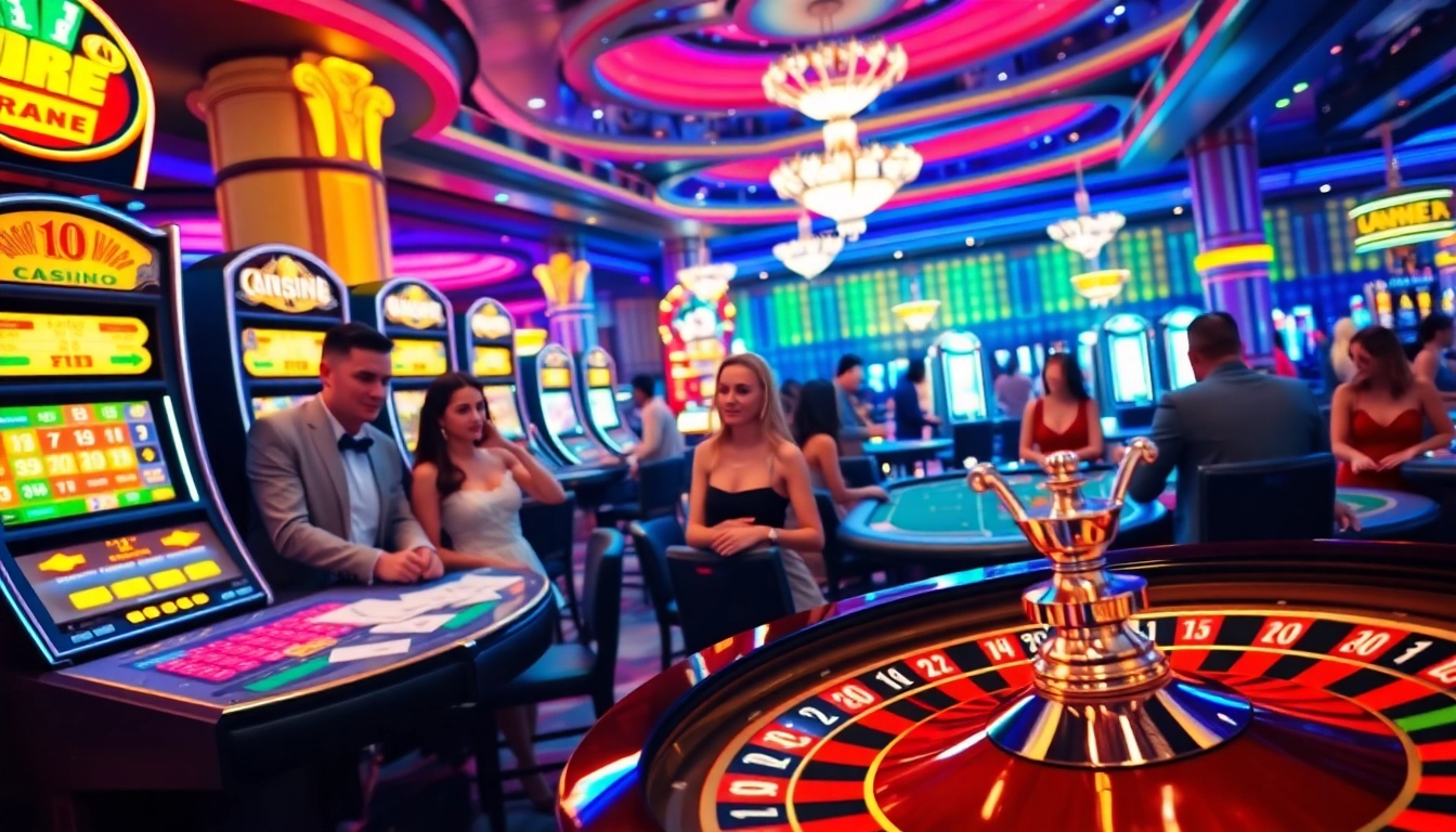 Experience the thrill of casino xx88 with vibrant gaming tables and spinning roulette wheels.
