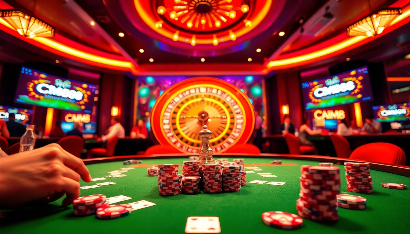Experience high-stakes gaming excitement at CM88 with vibrant casino visuals.
