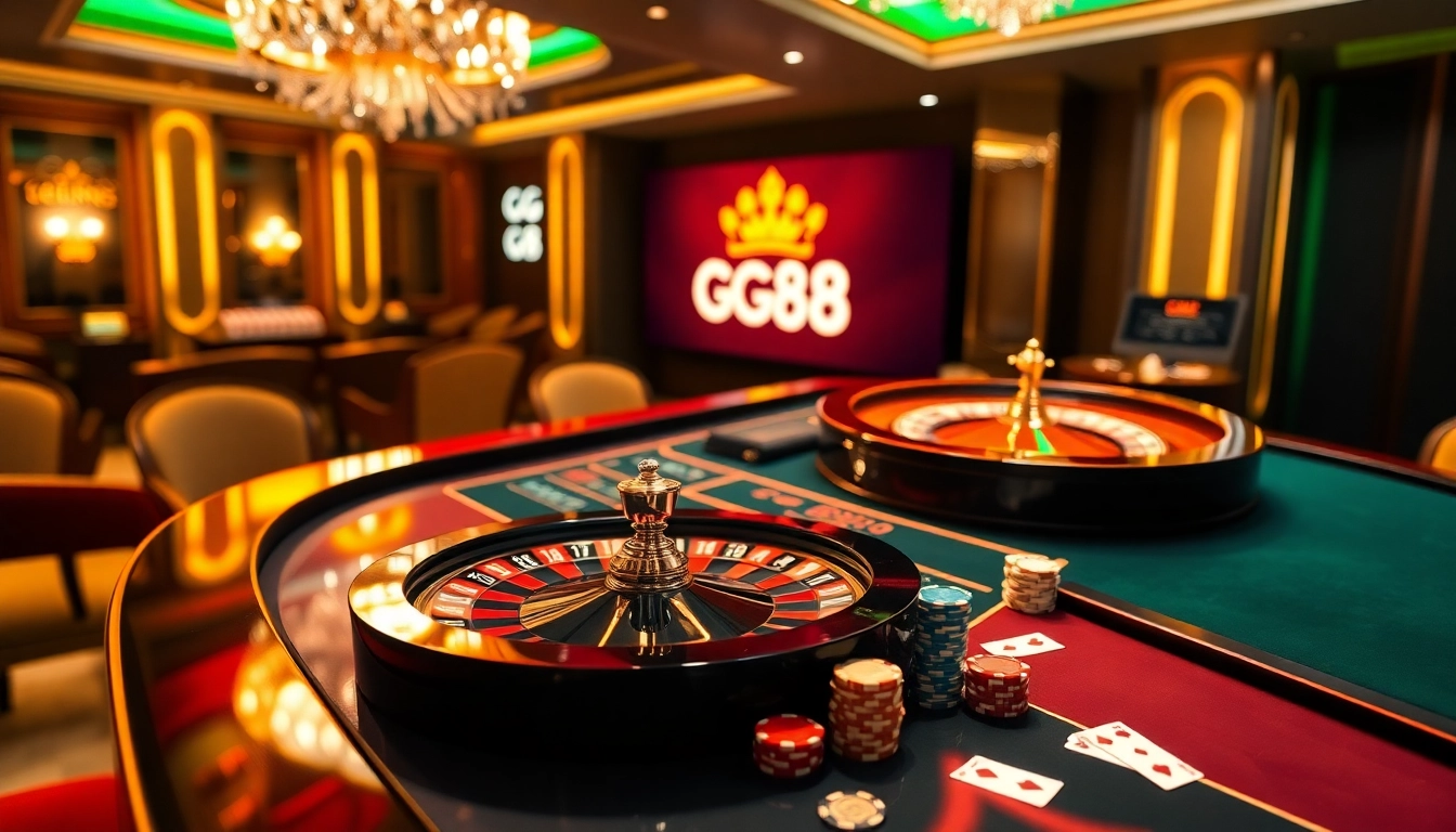 Engaging in betting strategies at trang chủ gg88 with vibrant casino elements.